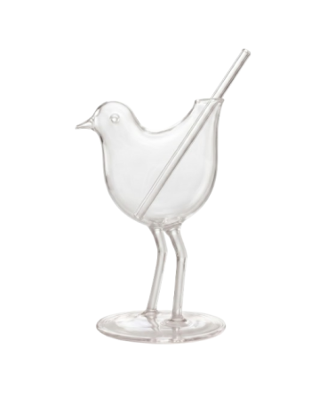 Verre à pied en cristal forme oiseau – Sur mesure