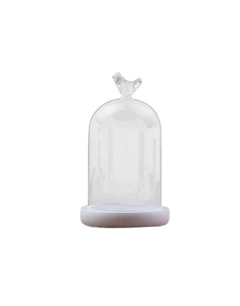 Glass dome on white base...
